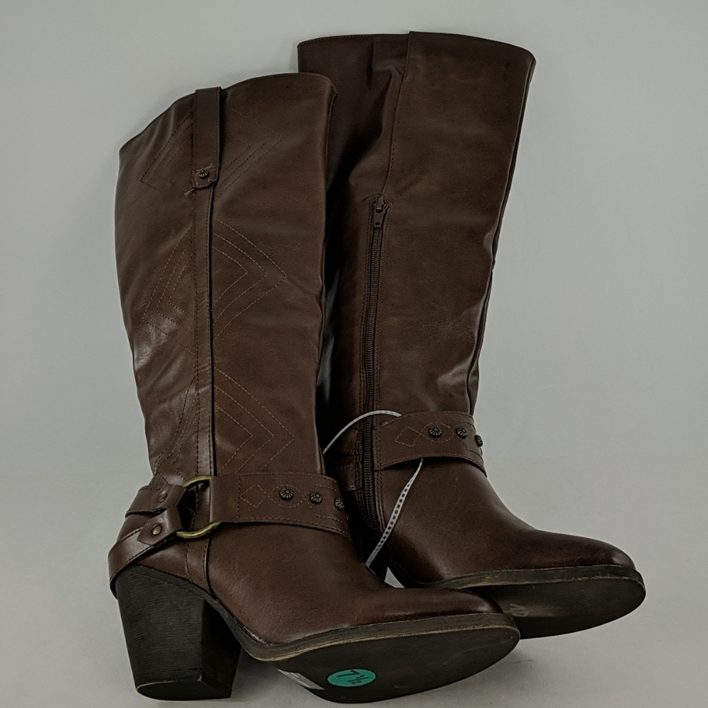Orlin Choc Brown Zip boots Sz 7.5 NWT